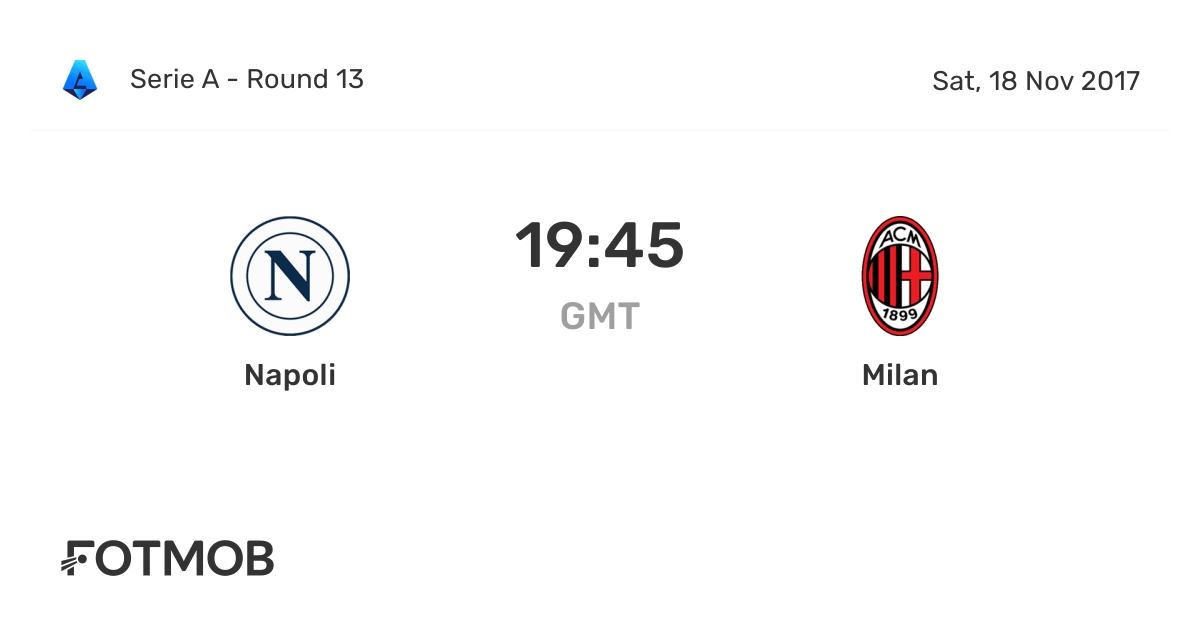 Napoli vs Milan live score, predicted lineups and H2H stats.