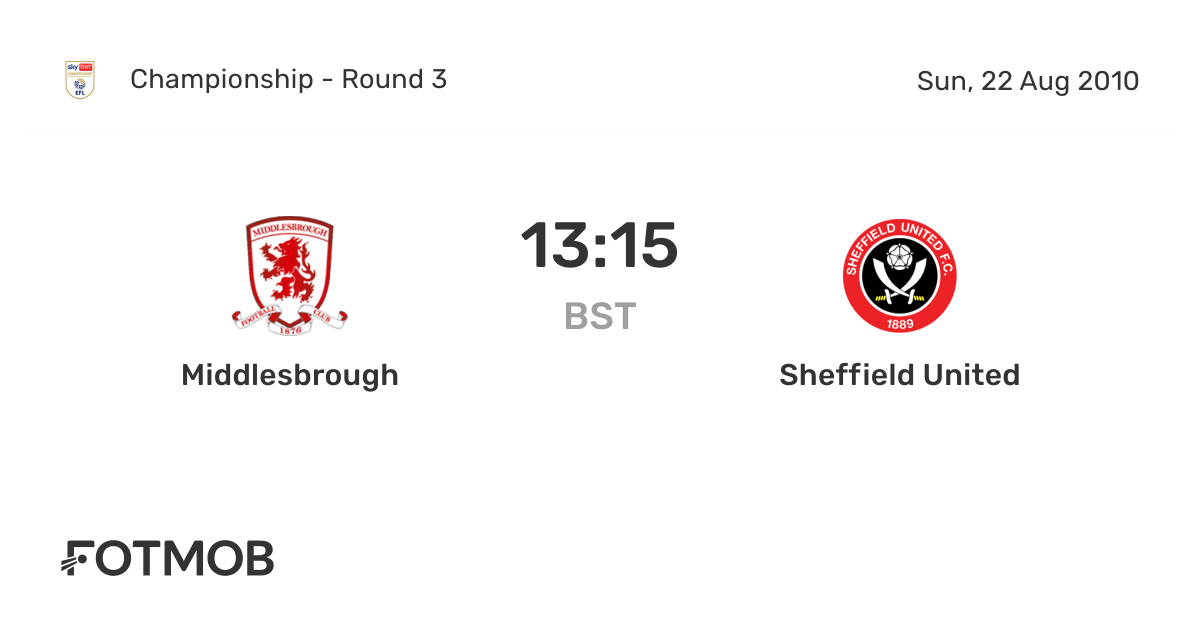 Middlesbrough vs Sheffield United live score, predicted lineups and